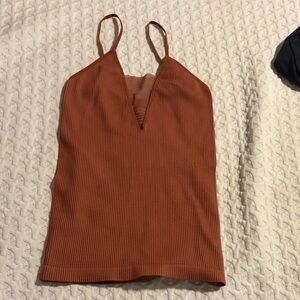 Free People Terracotta Ribbed Cami
